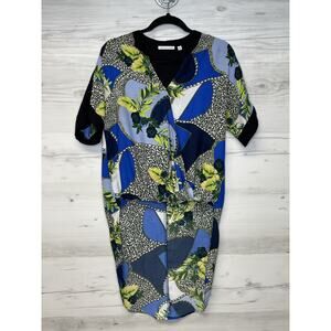Notations Top Womens Small‎ Abstract Animal Print Midi Polyester Hi Low Hem